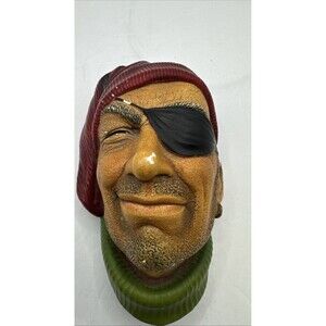 Vintage Bossons 1960's Pirate Smuggler Chalkware Head - Made in England Wall Art